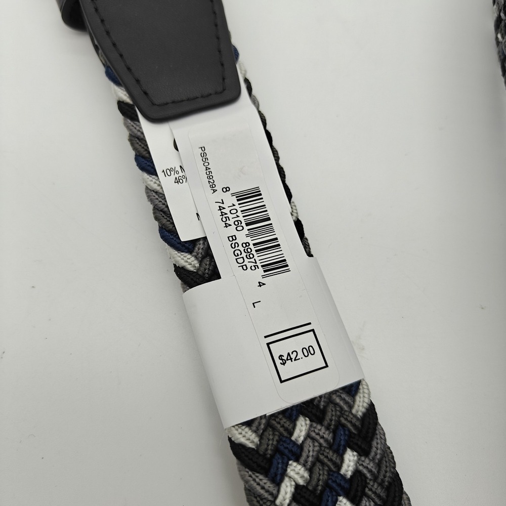 Nike Braided Stretch Belt Men's Large 38-40 Gray Blue White Woven Golf NWT - Picture 7 of 12